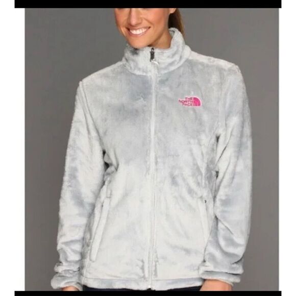White pink northface osito full zip up fleece jacket/coat xs & small - Picture 10 of 11